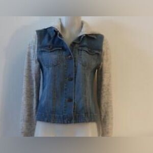 Vintage Havana Denim & Sweatshirt Hooded Jacket
